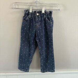 Zara Kids Denim Polka Dot Jeans 3T
